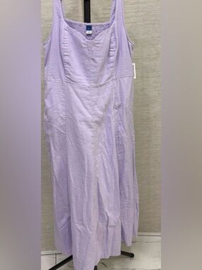 Old Navy Lavender Sleeveless Linen-Blend Dress